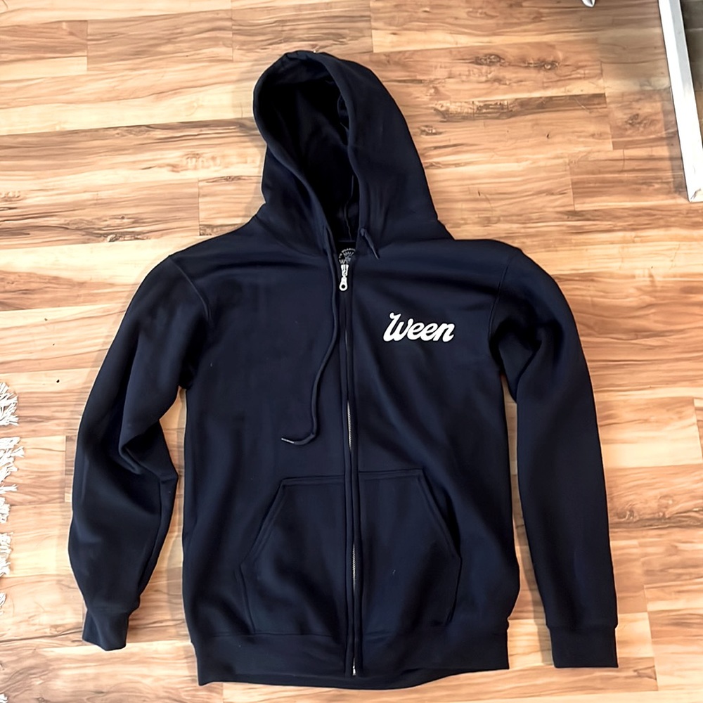 Ween Sweatshirt - black - unisex small - embossed Boognish on the back